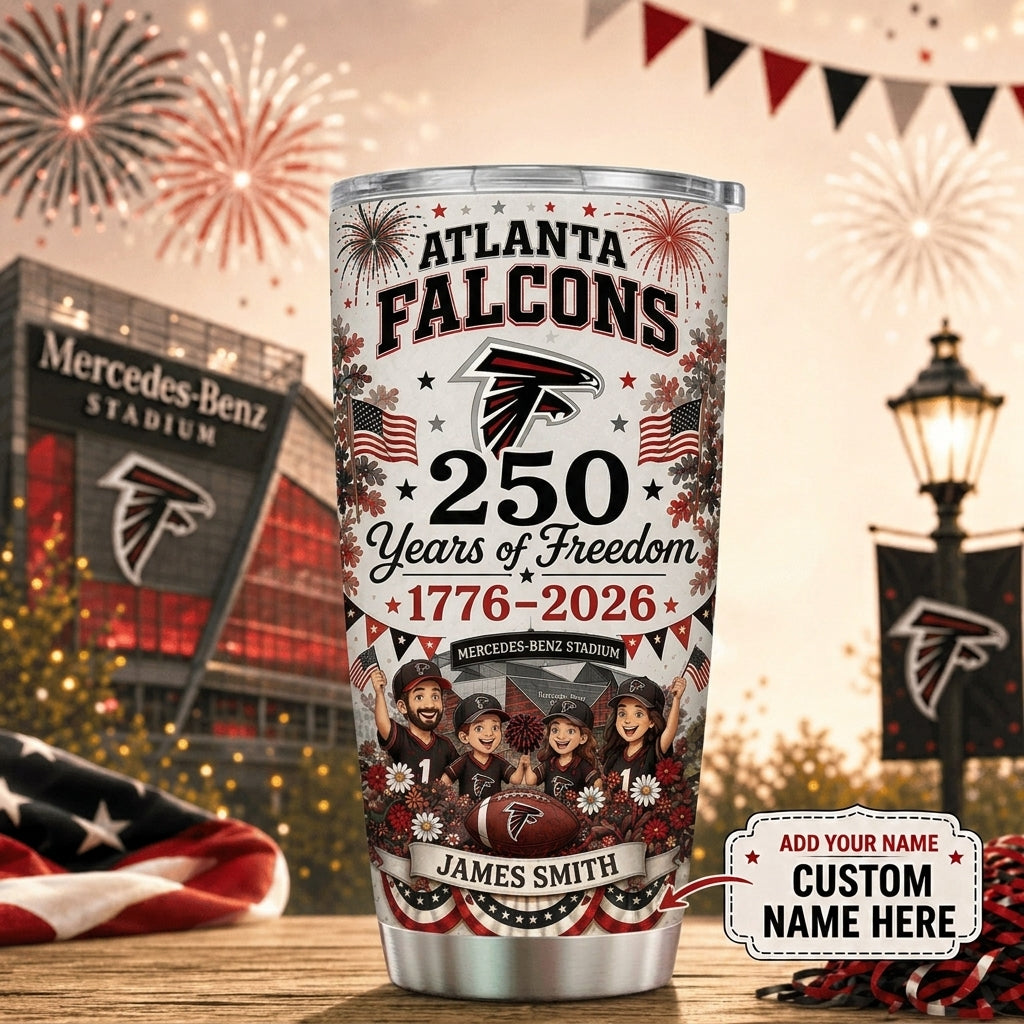 Personalized AF Premium NFL 250 Years Of Freedom Classic Tumbler 150626