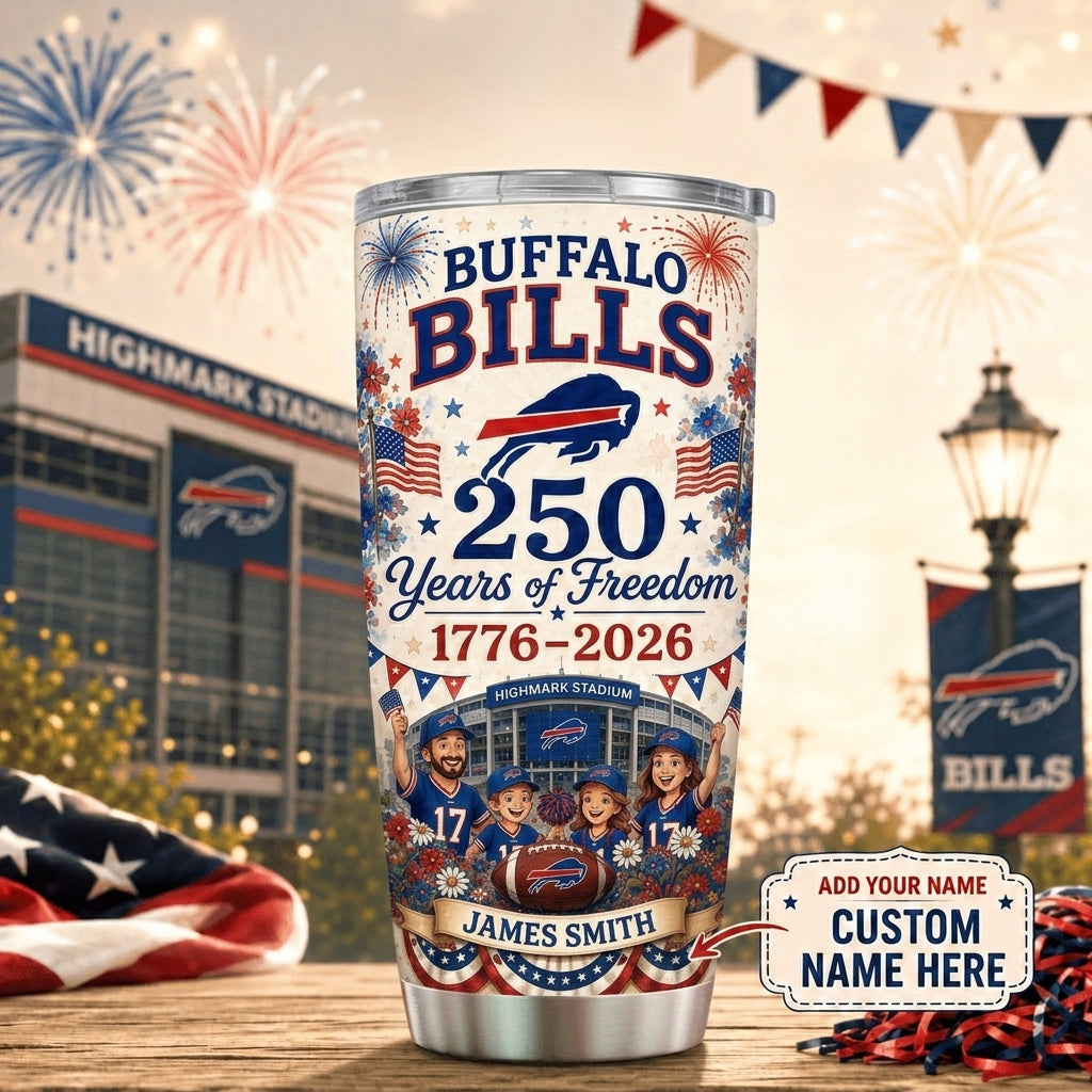 Personalized BB Premium NFL 250 Years Of Freedom Classic Tumbler 150626