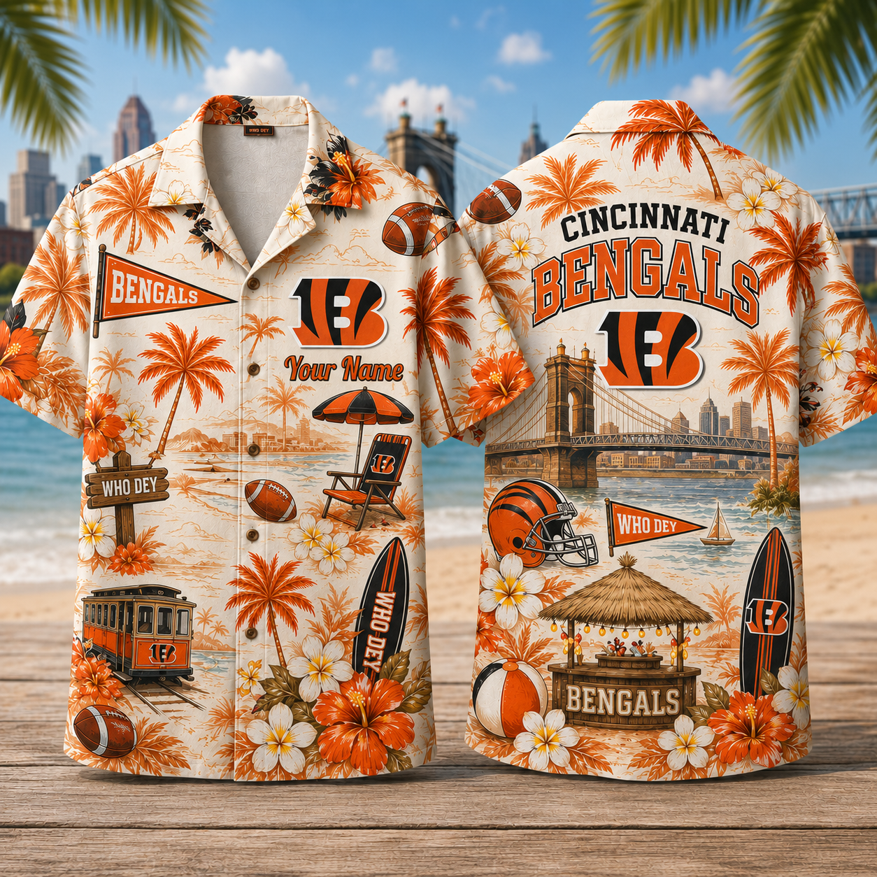 Personalized CIN x NFL Luxury Hawaiian Shirt 150626