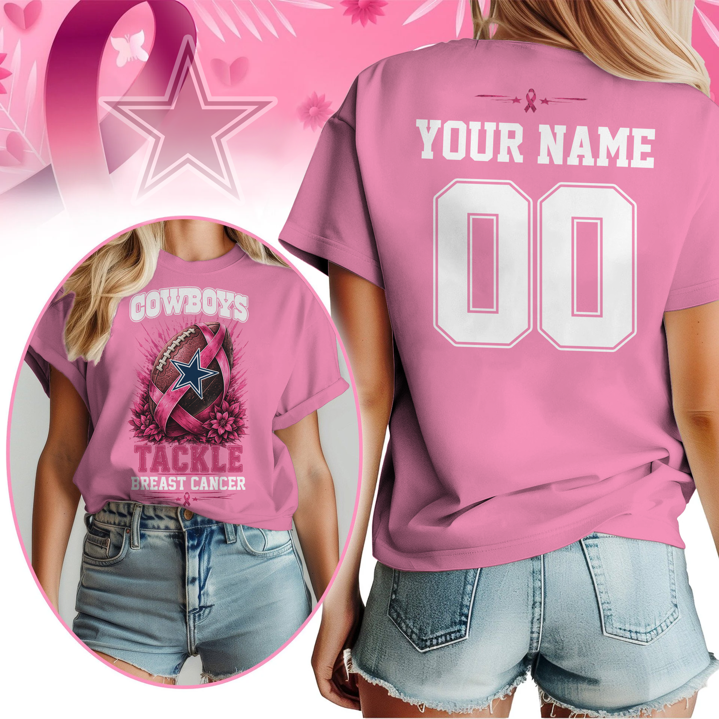 Personalized DC x NFL Premium Tackle Breast Cancer Shirt