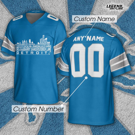 Personalized DL Football Jersey Greatest Of All Time Team Legends, City Skyline Shirt DDT CTND