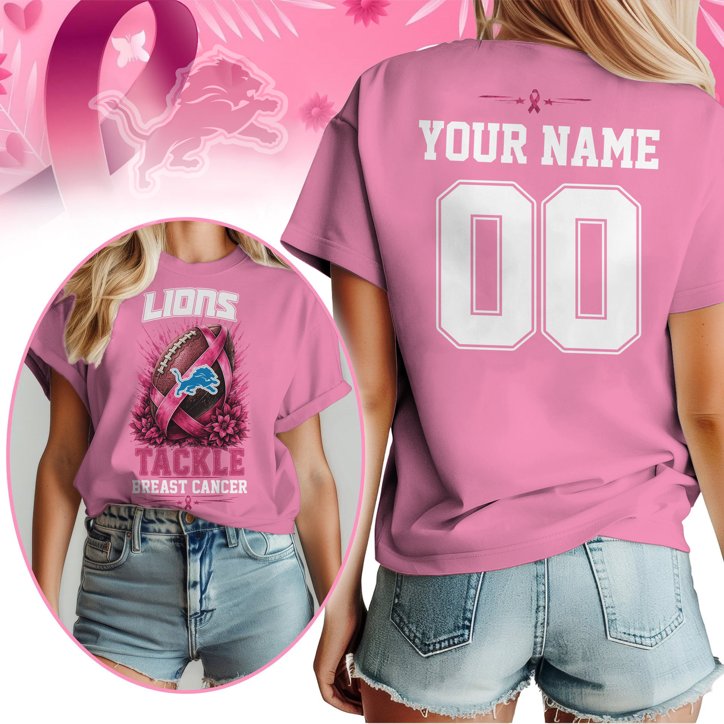 Personalized DL x NFL Premium Tackle Breast Cancer Shirt