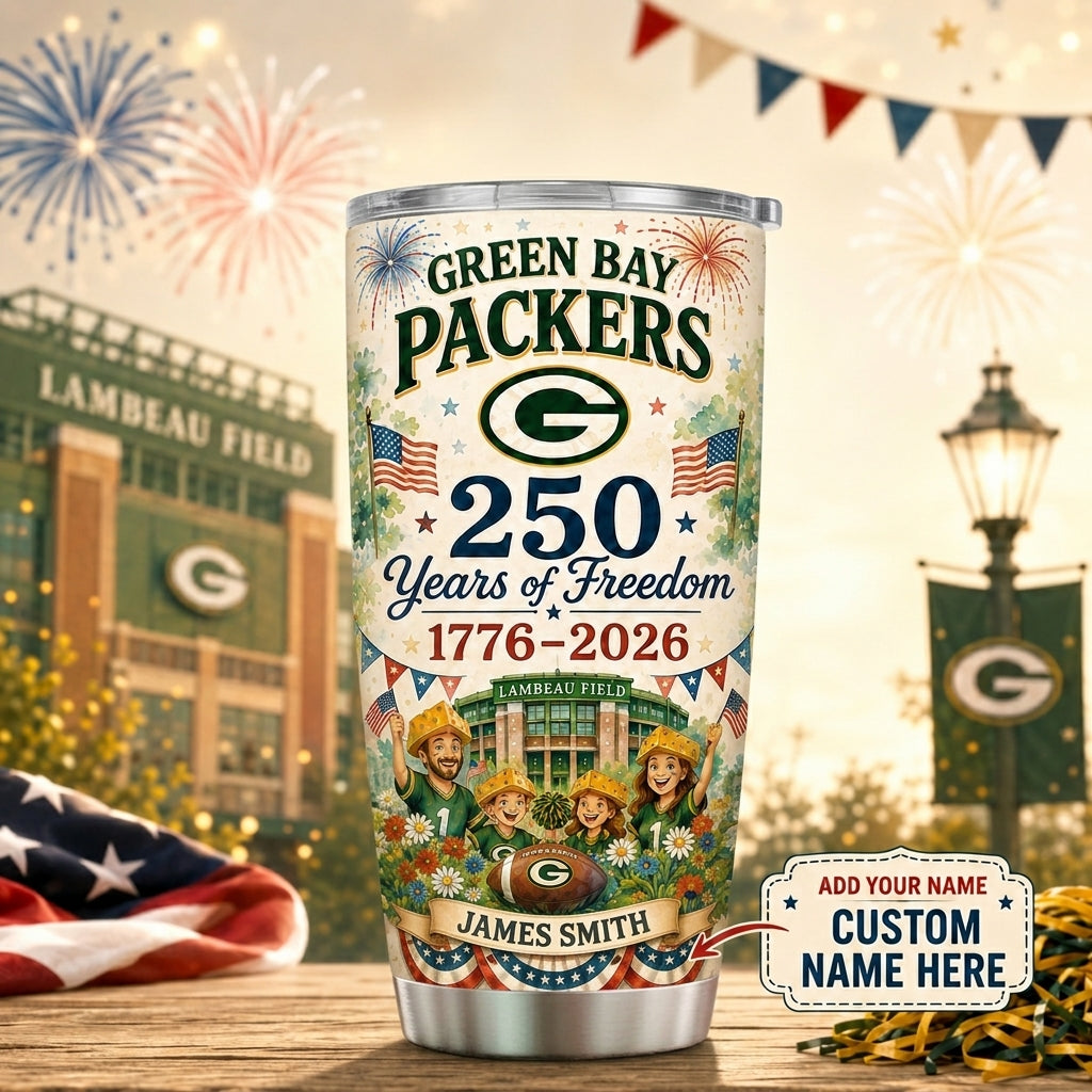 Personalized GBP Premium NFL 250 Years Of Freedom Classic Tumbler 150626