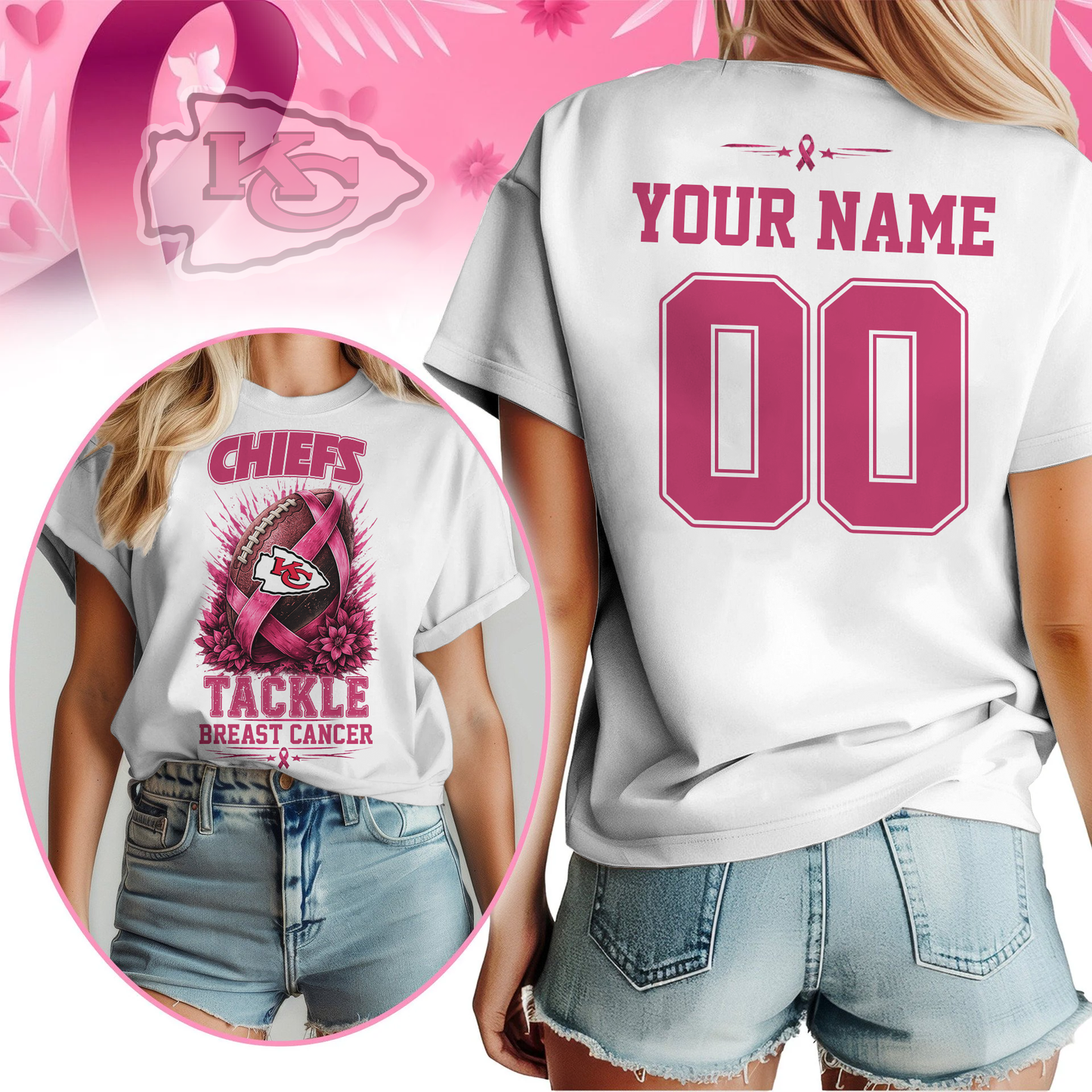 Personalized KCC x NFL Premium Tackle Breast Cancer Shirt