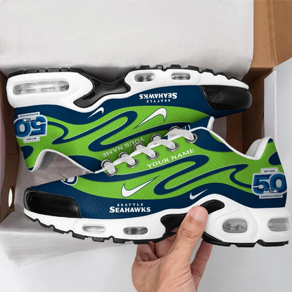 Personalized Seattle Seahawks 50th Anniversary Air Max Shoes V1 DatND DVT