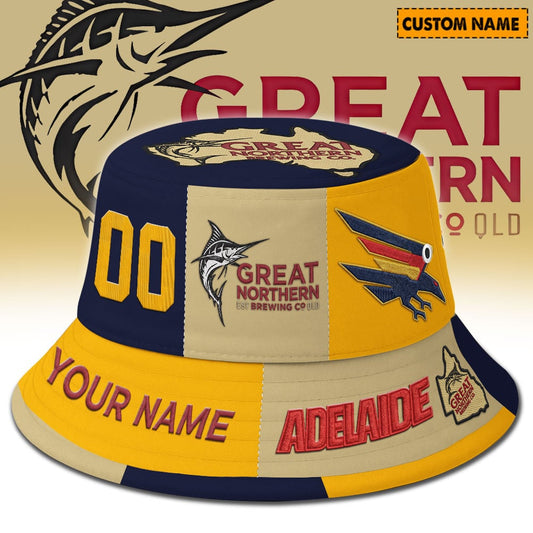 Premium AFL x Adelaide Crows Great Northern Beer Bucket Hat  Limited Edition NDT LVH
