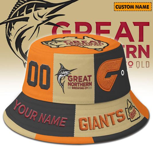 Premium AFL x GWS GIANTS Great Northern Beer Bucket Hat  Limited Edition NDT LVH