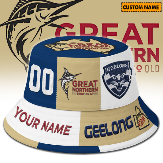 Premium AFL x Geelong Cats Great Northern Beer Bucket Hat  Limited Edition NDT LVH
