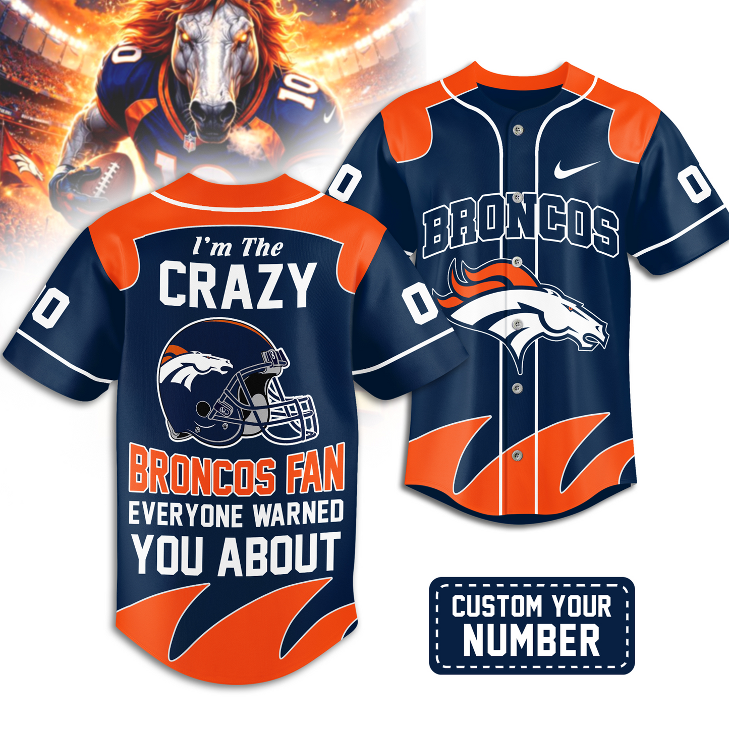 Premium DEN x NFL Crazy Football Fan Personalized Jersey DATND TANTD