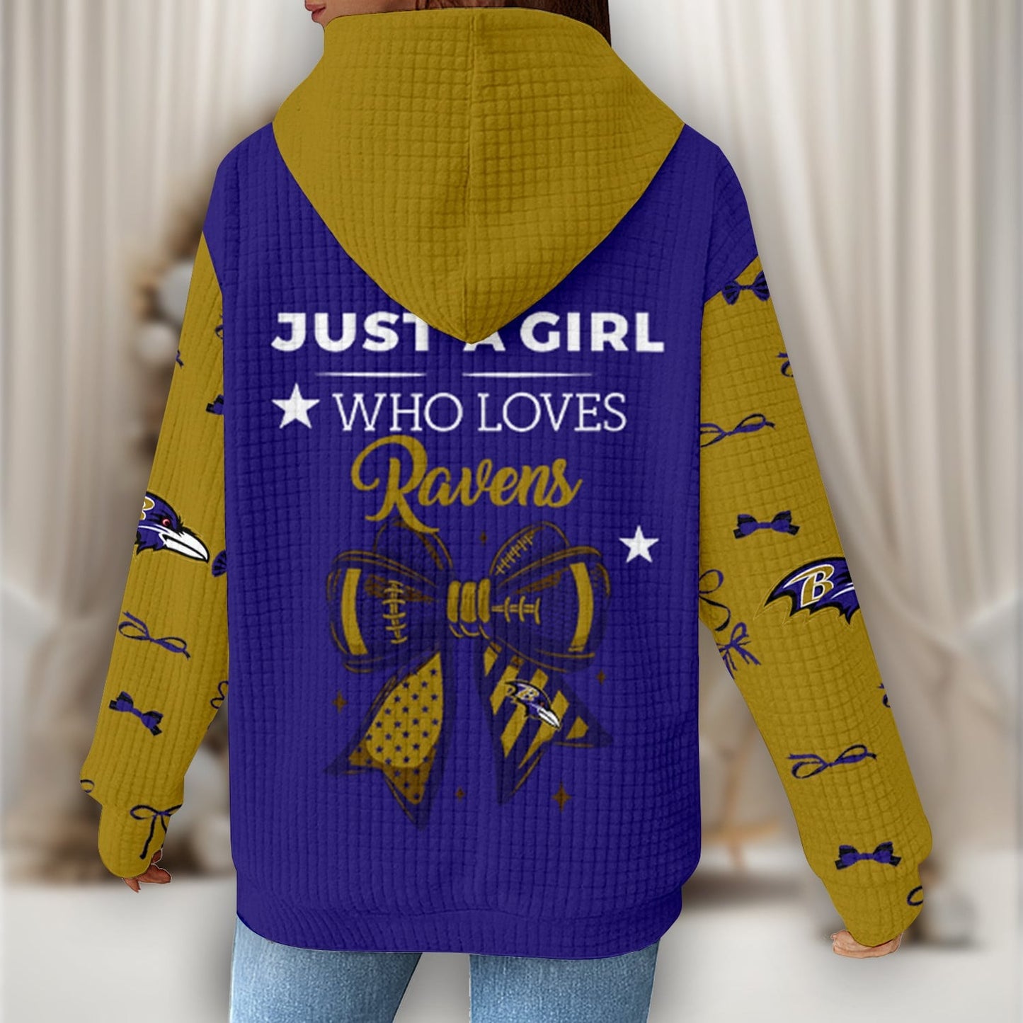 Premium NFL X BAL Women's Waffle Hoodie NDT NHM