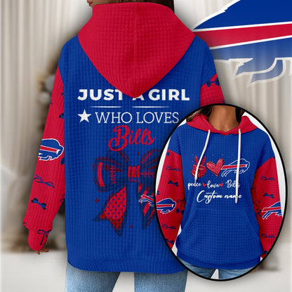 Premium NFL X BUF Women's Waffle Hoodie NDT NHM