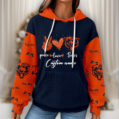 Premium NFL X CHI Women's Waffle Hoodie NDT NHM