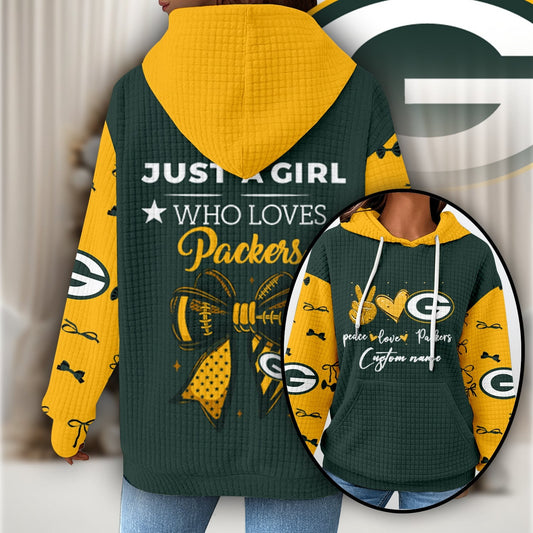 Premium NFL X GB Women's Waffle Hoodie NDT NHM