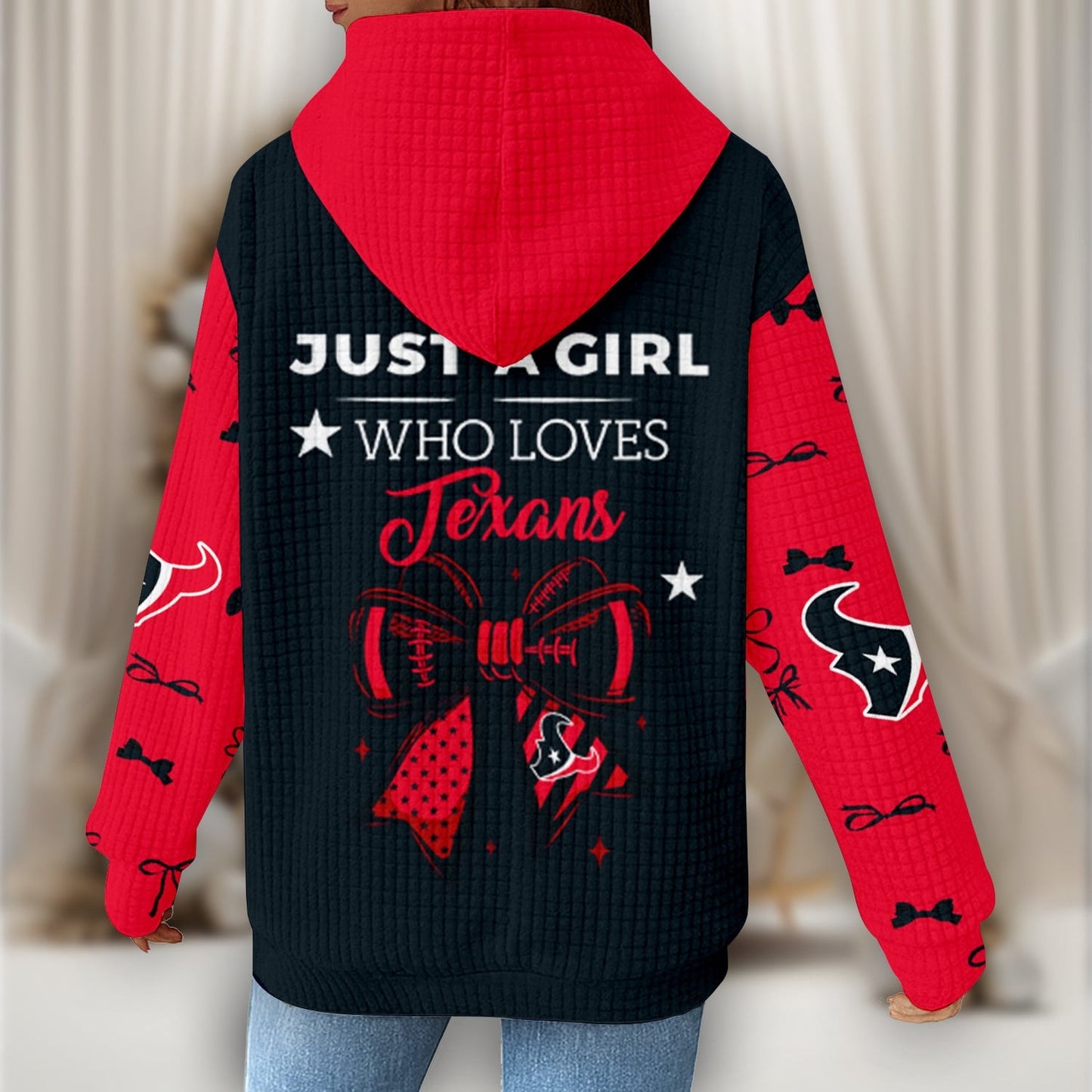 Premium NFL X HOU Women's Waffle Hoodie NDT NHM