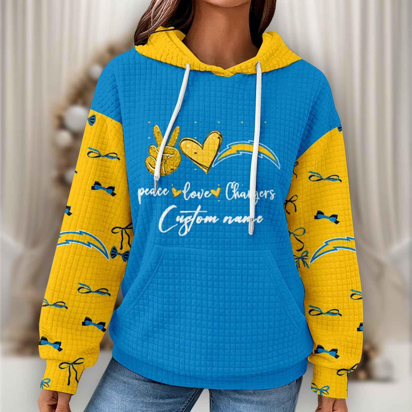 Premium NFL X LAC Women's Waffle Hoodie NDT NHM