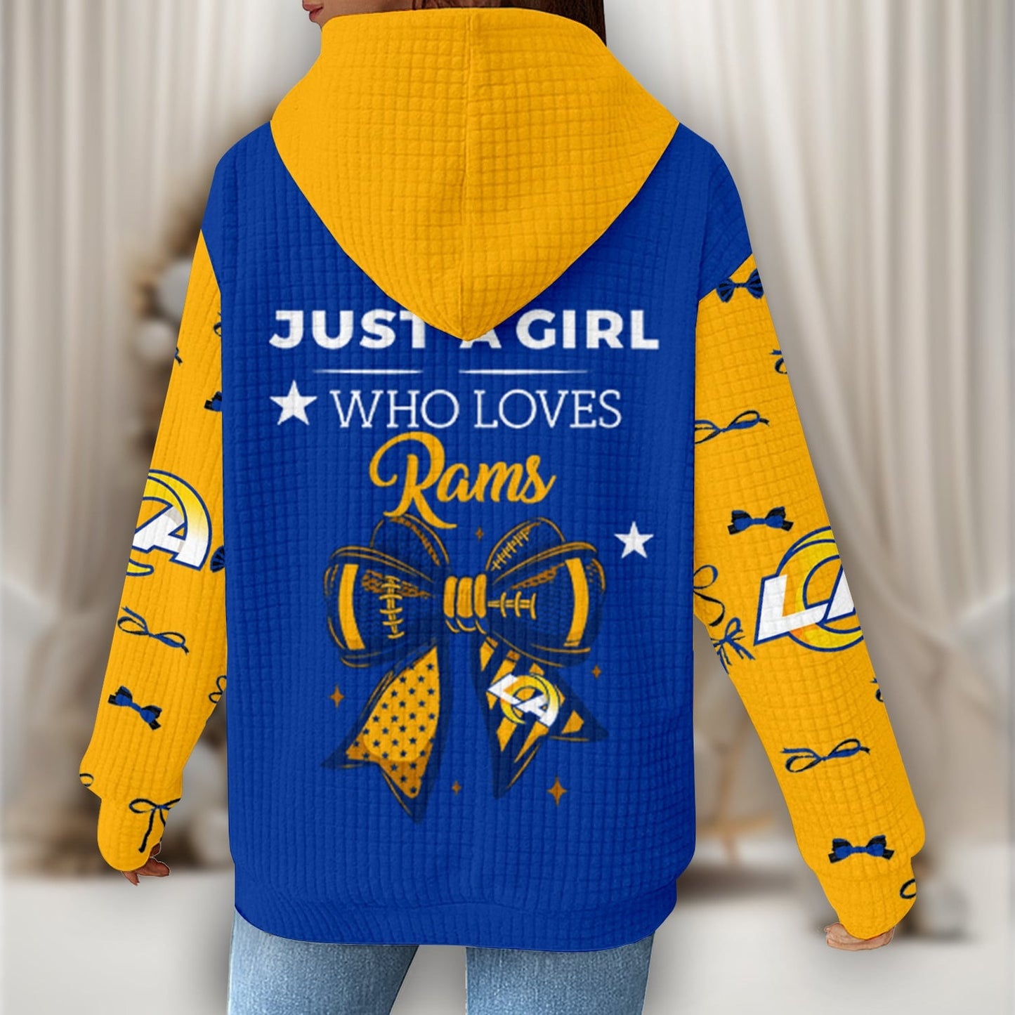 Premium NFL X LAR Women's Waffle Hoodie NDT NHM