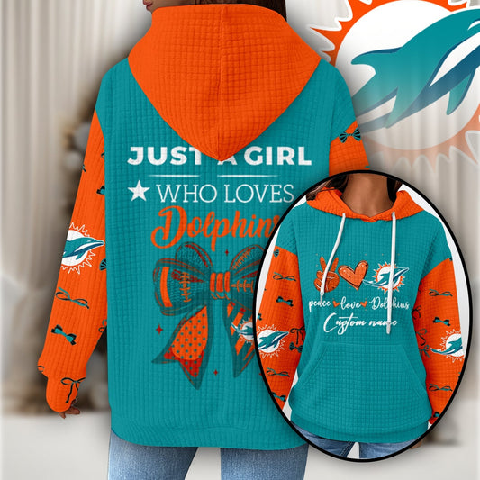 Premium NFL X MIA Women's Waffle Hoodie NDT NHM