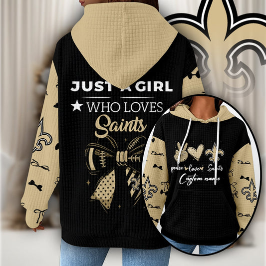 Premium NFL X NO Women's Waffle Hoodie NDT NHM