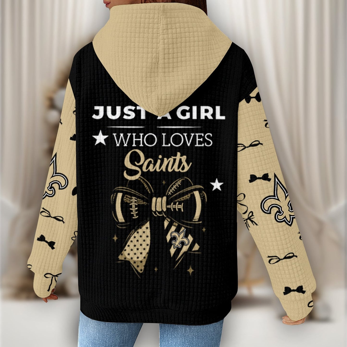 Premium NFL X NO Women's Waffle Hoodie NDT NHM