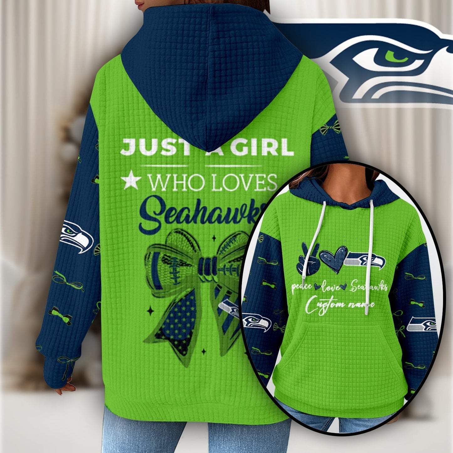 Premium NFL X SEA Women's Waffle Hoodie NDT NHM