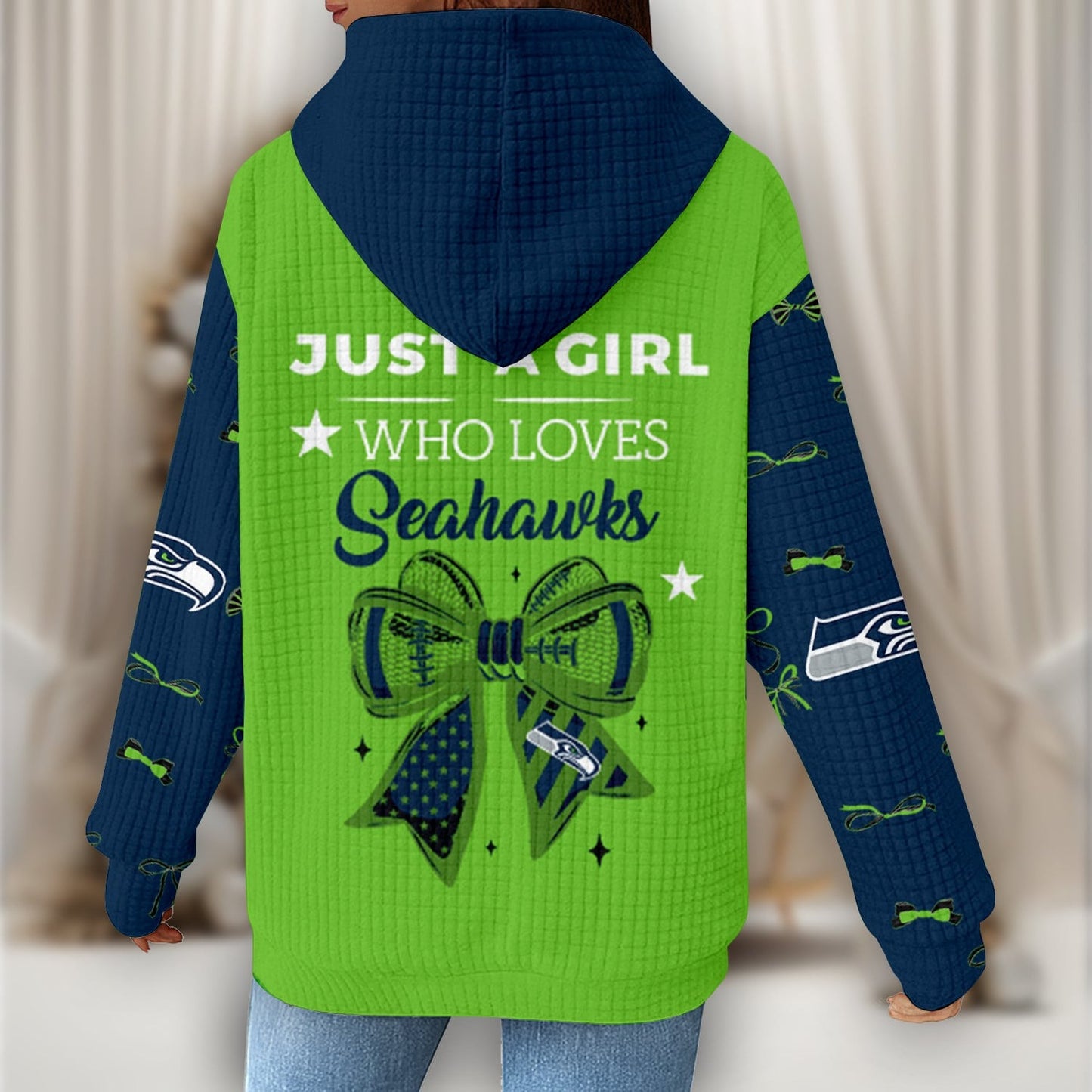 Premium NFL X SEA Women's Waffle Hoodie NDT NHM