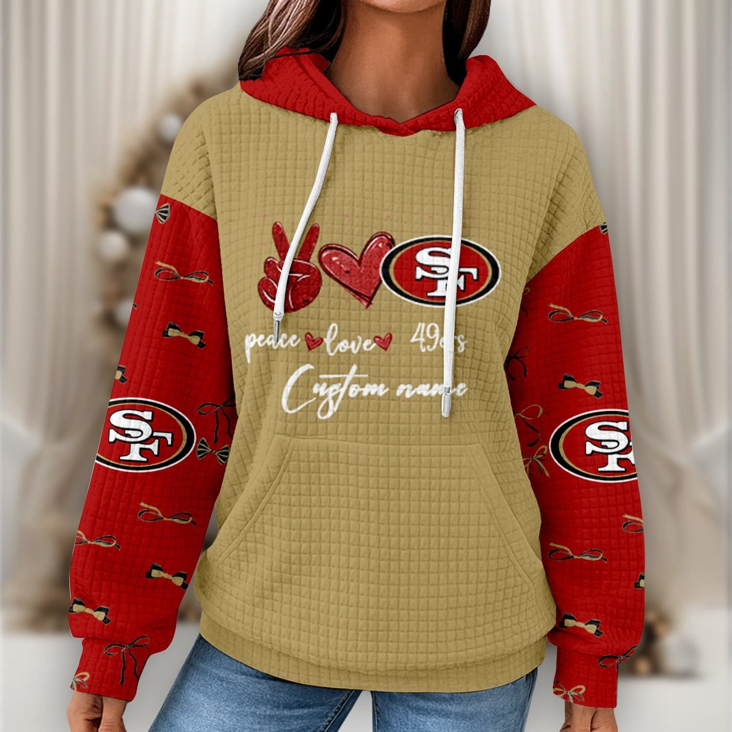 Premium NFL X SF Women's Waffle Hoodie NDT NHM