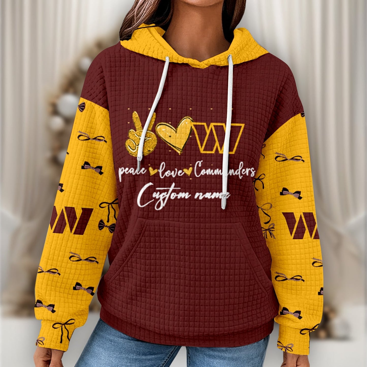 Premium NFL X WAS Women's Waffle Hoodie NDT NHM