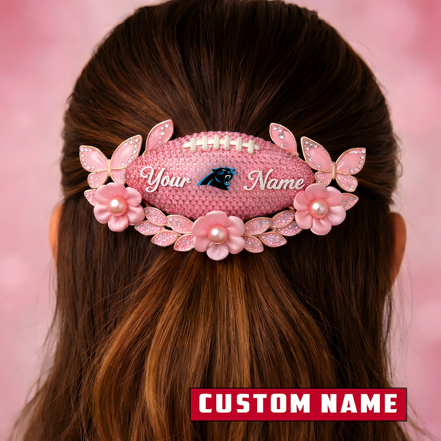 Premium NFL x Carolina Panthers Personalized Women's Hair Pin - Valentine Edition NDT LVH