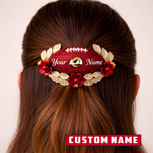 Premium NFL x Los Angeles Rams Personalized Women's Hair Pin - Valentine Edition NDT LVH