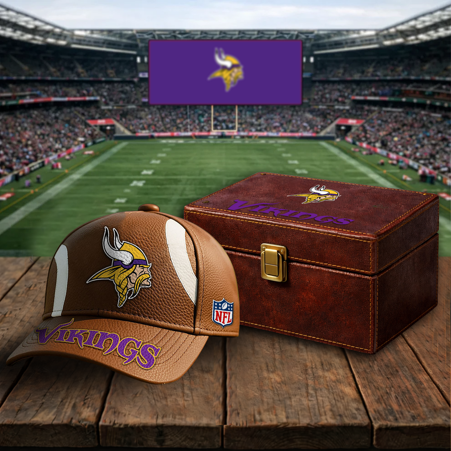 Premium NFL x MIN Football Special Brown Classic Cap DATND TANTD