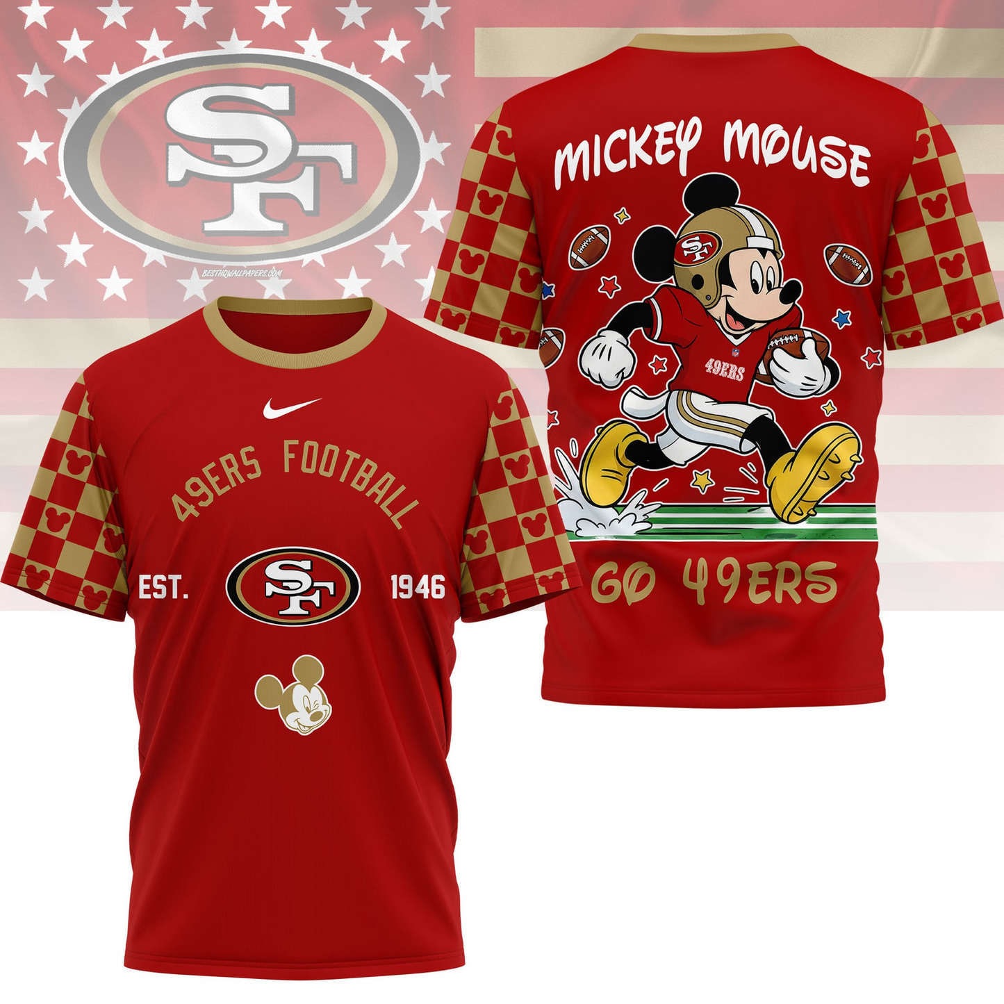 Premium NFL  x SF Mouse Football 3D Shirt NDT VHM