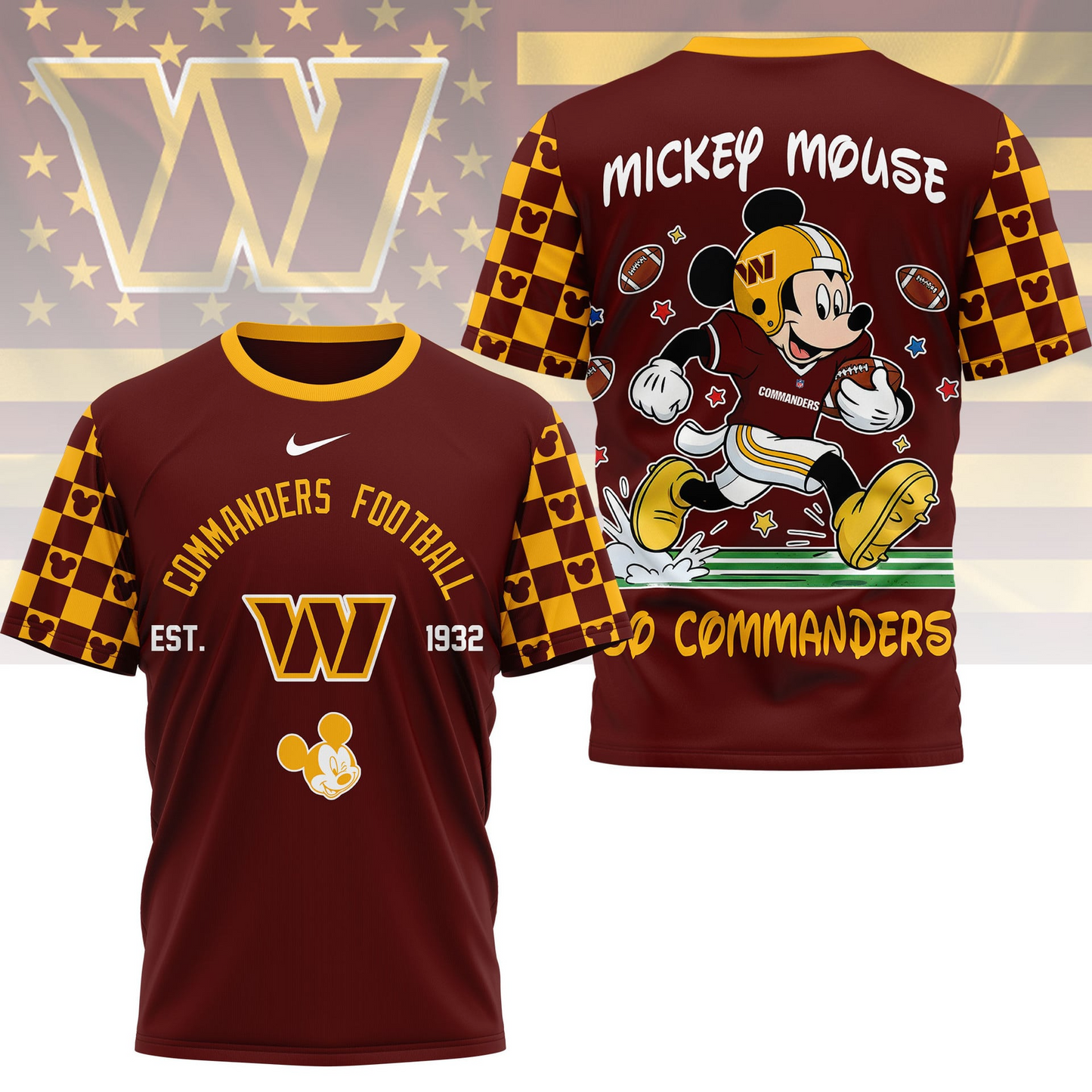 Premium NFL  x WC  Mouse Football 3D Shirt NDT VHM