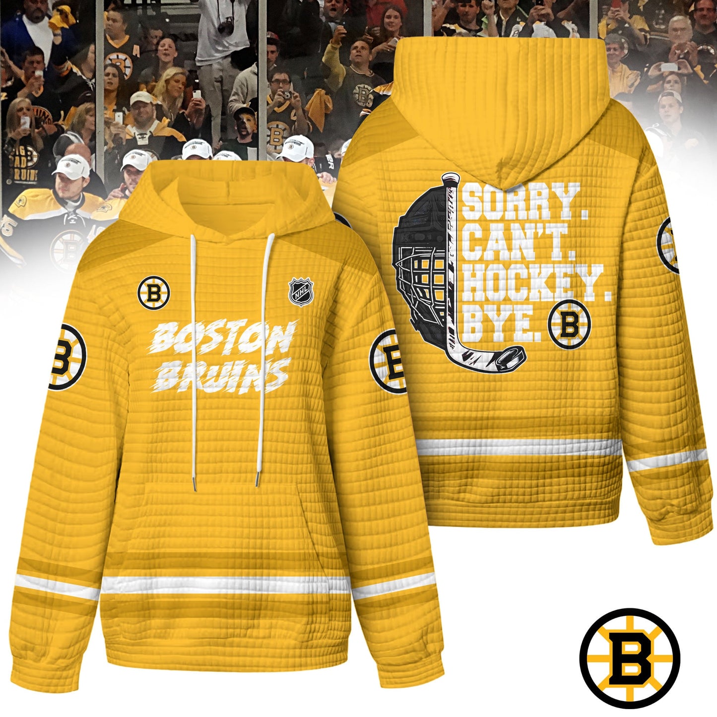 Premium NHL x Boston Bruins Sorry Busy Hockey Waffle Hoodie NDT LVH
