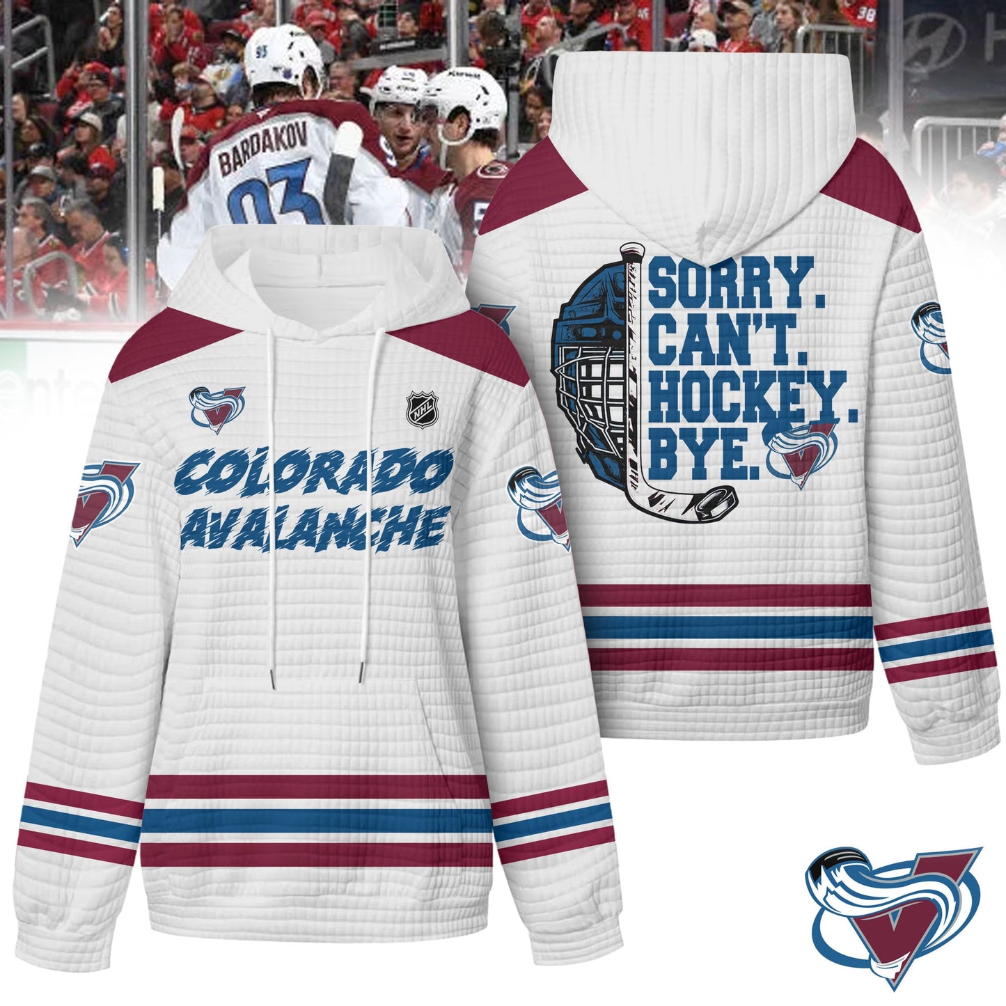 Premium NHL x Colorado Avalanche Sorry Busy Hockey Waffle Hoodie NDT LVH
