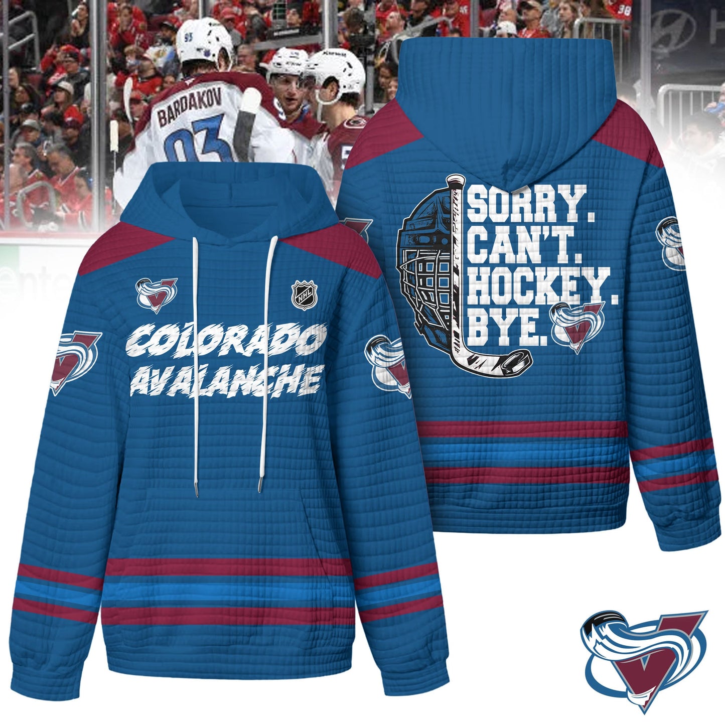 Premium NHL x Colorado Avalanche Sorry Busy Hockey Waffle Hoodie NDT LVH