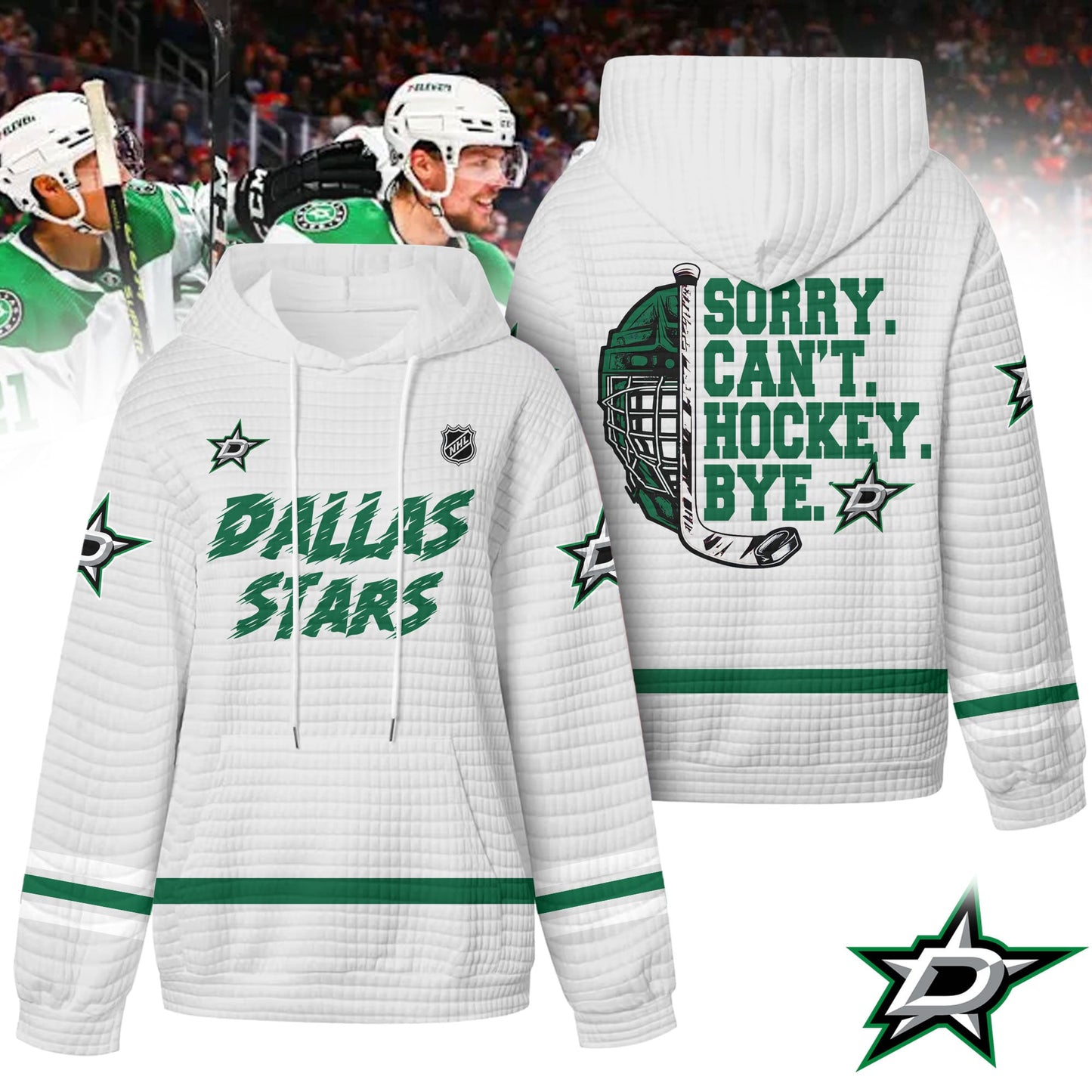 Premium NHL x Dallas Stars Sorry Busy Hockey Waffle Hoodie NDT LVH