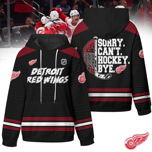 Premium NHL x Detroit Red Wings Sorry Busy Hockey Waffle Hoodie NDT LVH