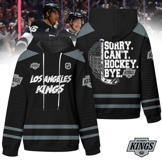 Premium NHL x Los Angeles Kings Sorry Busy Hockey Waffle Hoodie NDT LVH