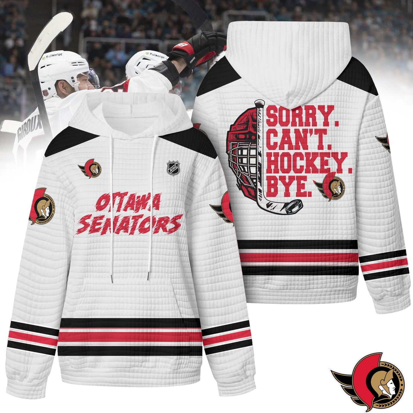Premium NHL x Ottawa Senators Sorry Busy Hockey Waffle Hoodie NDT LVH