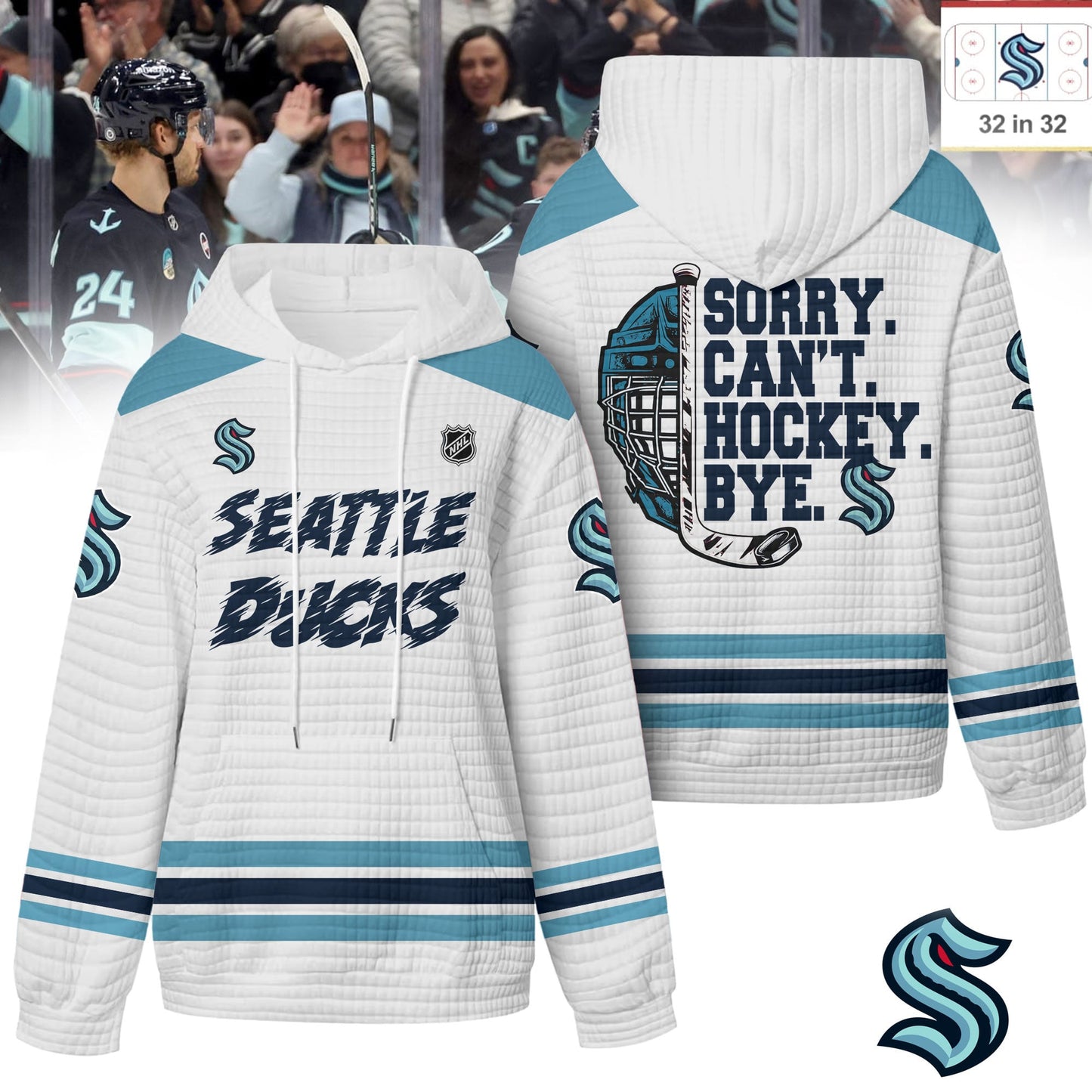 Premium NHL x Seattle Kraken Sorry Busy Hockey Waffle Hoodie NDT LVH