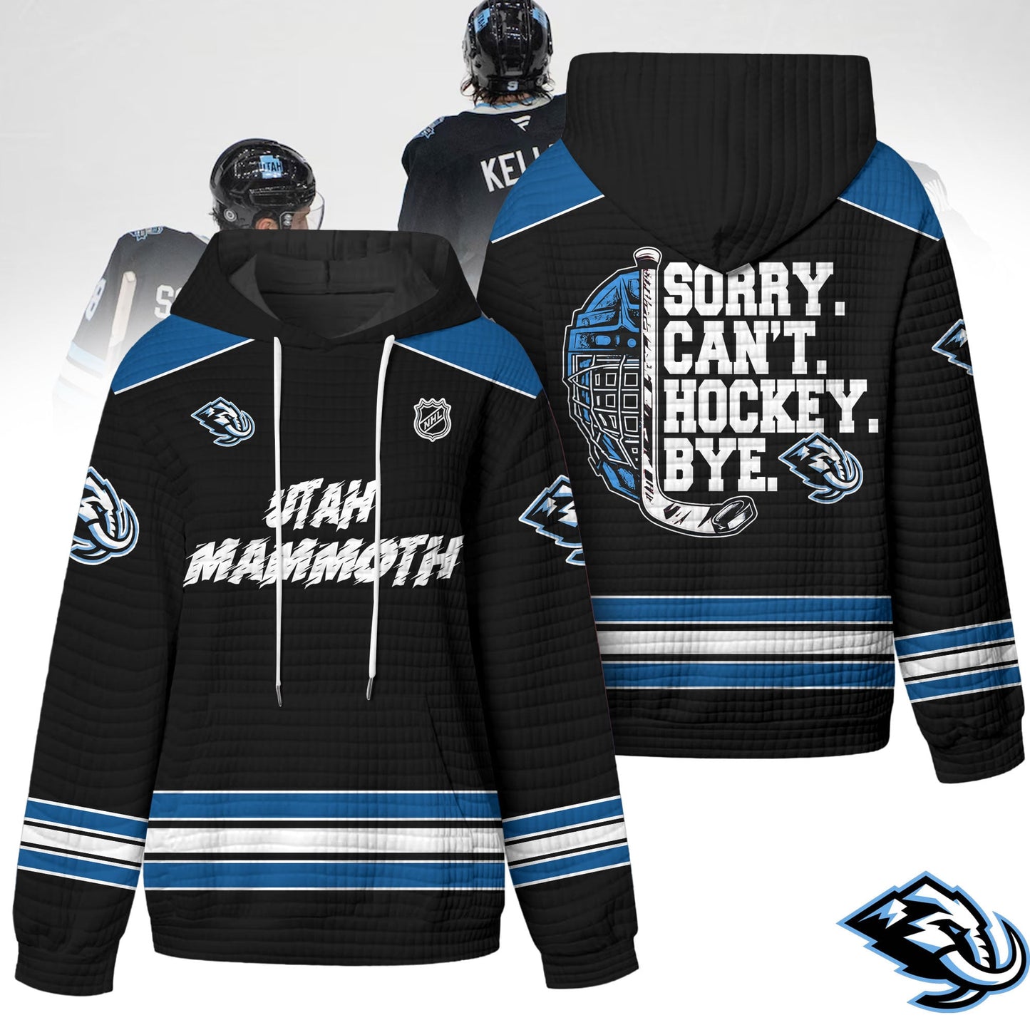 Premium NHL x Utah Mammoth Sorry Busy Hockey Waffle Hoodie NDT LVH