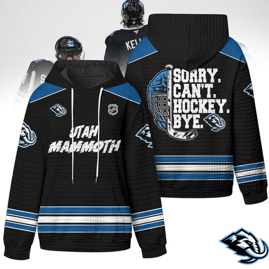 Premium NHL x Utah Mammoth Sorry Busy Hockey Waffle Hoodie NDT LVH