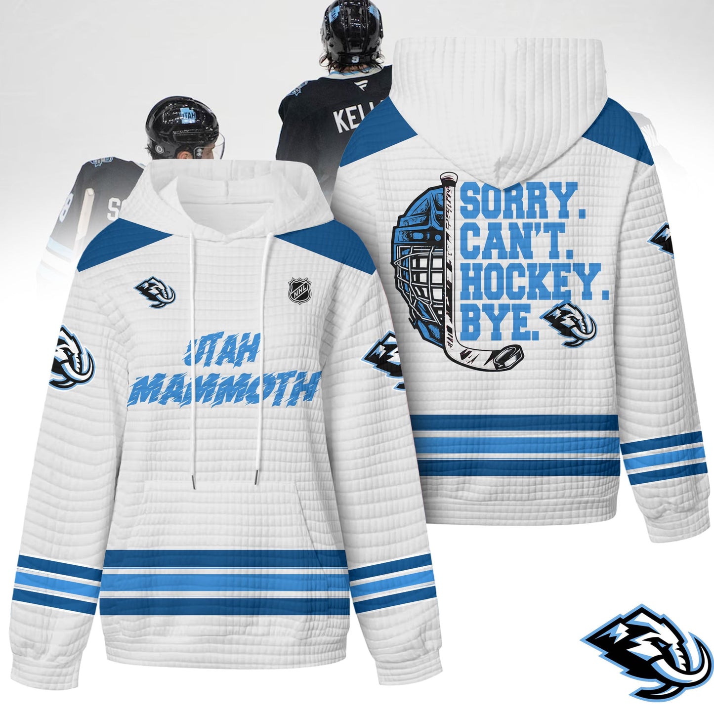 Premium NHL x Utah Mammoth Sorry Busy Hockey Waffle Hoodie NDT LVH