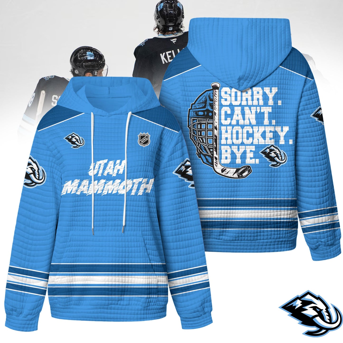 Premium NHL x Utah Mammoth Sorry Busy Hockey Waffle Hoodie NDT LVH