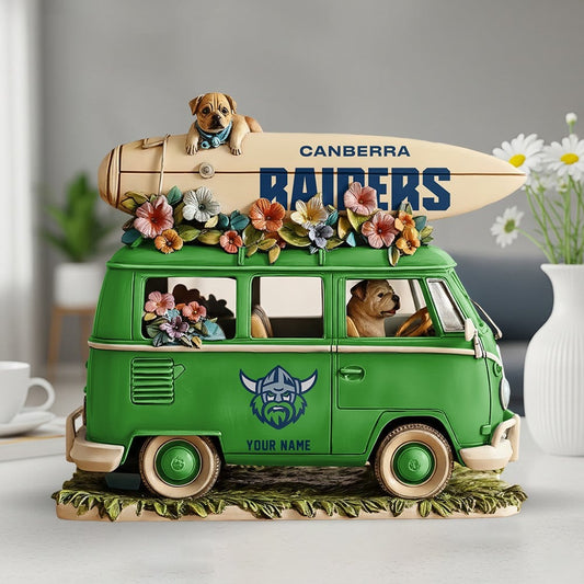 Premium NRL x CR Funny Dog Driving Summer Car Acrylic Block Plaque Custom Name Gifts NDT NHM