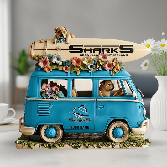 Premium NRL x CSS Funny Dog Driving Summer Car Acrylic Block Plaque Custom Name Gifts NDT NHM