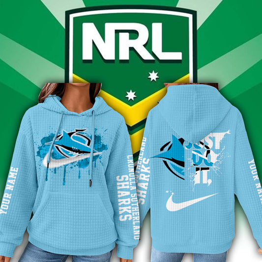 Premium NRL x Cronulla-Sutherland Personalized Women's Waffle Hoodie NDT LVH