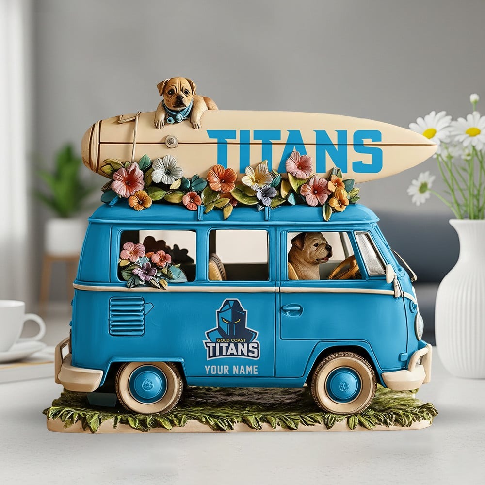 Premium NRL x GCT Funny Dog Driving Summer Car Acrylic Block Plaque Custom Name Gifts NDT NHM