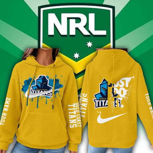 Premium NRL x Gold Coast Personalized Women's Waffle Hoodie NDT LVH