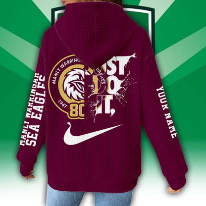 Premium NRL x Manly-Warringah Personalized Women's Waffle Hoodie NDT LVH
